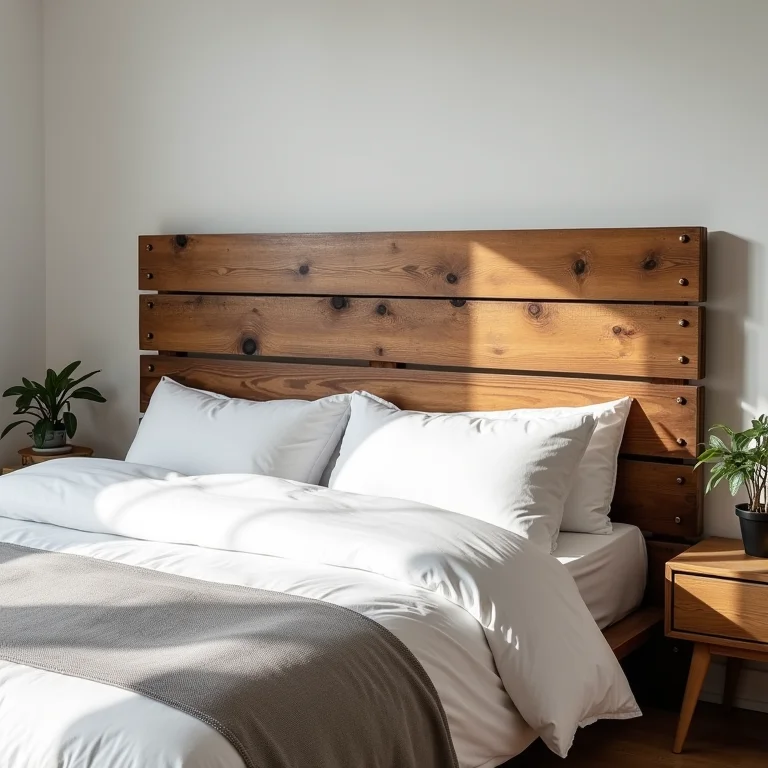 Cabeceira de pallet como opção econômica e estilosa para o quarto.