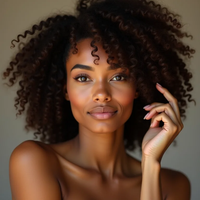 Cabelo cacheado com brilho e maciez após uso de vinagre de maçã