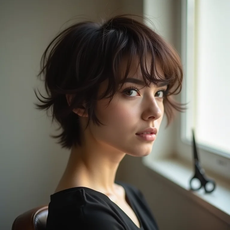 Cabelo curto com pontas duplas precisando de manutenção