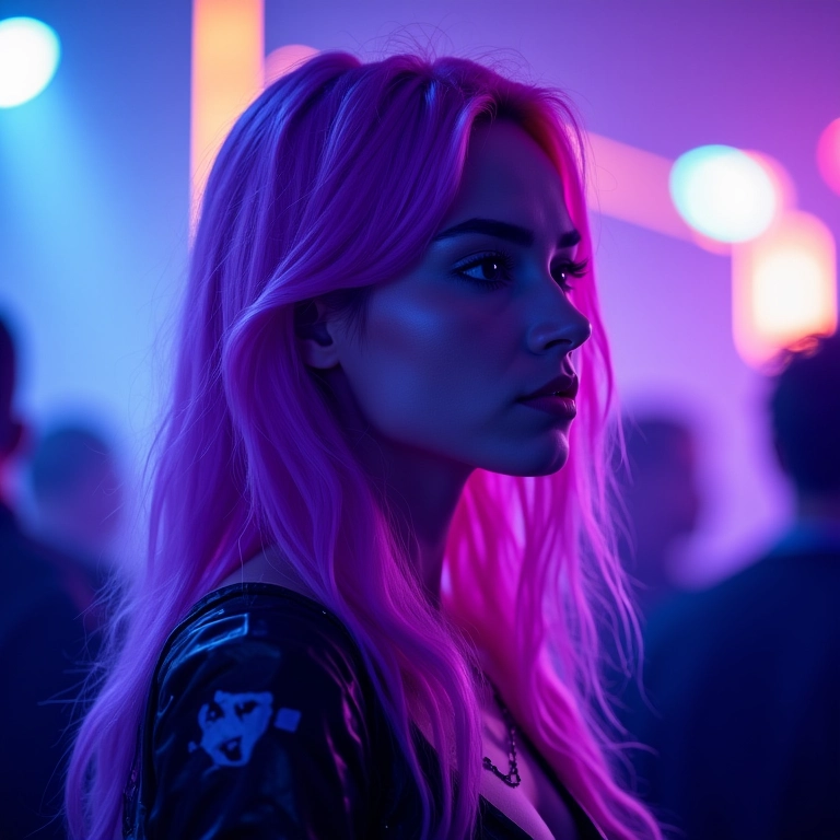 Cabelo roxo neon: para brilhar e atrair todos os olhares.