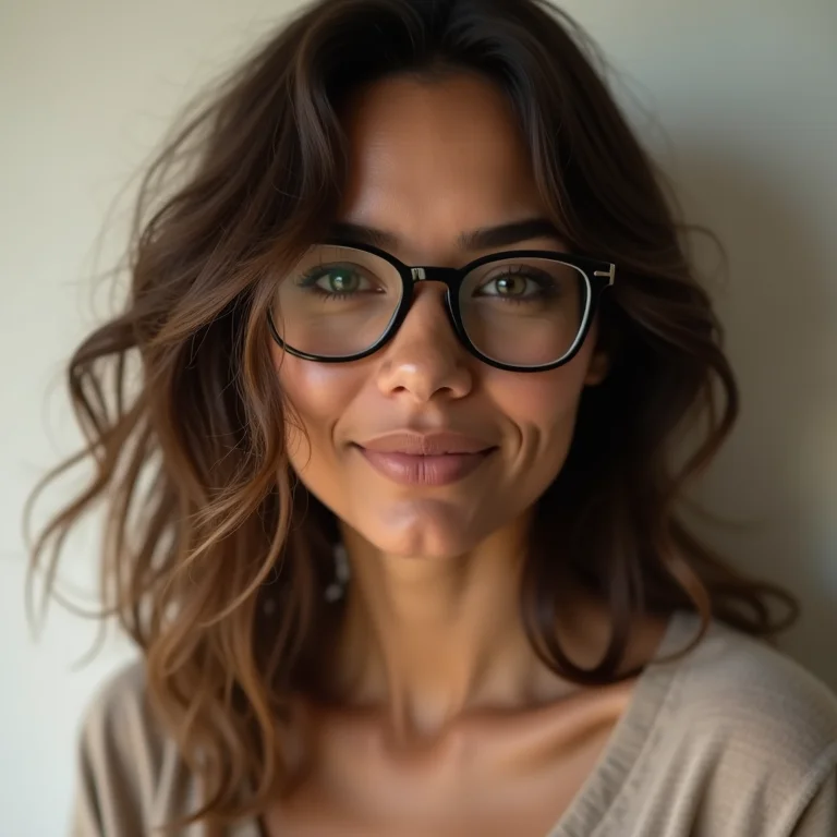 Cabelo solto e ondulado para quem usa óculos