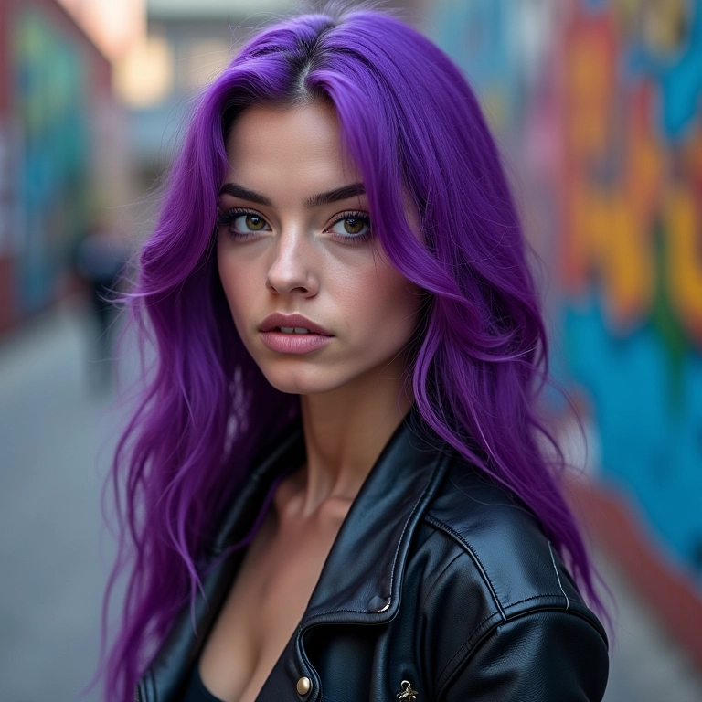 Cabelo violeta vibrante: ousadia e personalidade em destaque.