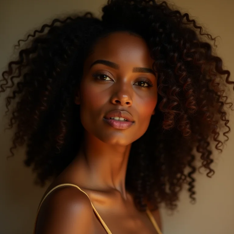 Cabelos cacheados e crespos definidos e brilhantes após uso de vinagre de maçã