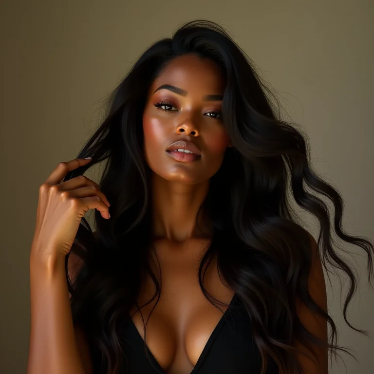 Cabelos longos e fortes após tratamento com vinagre de maçã