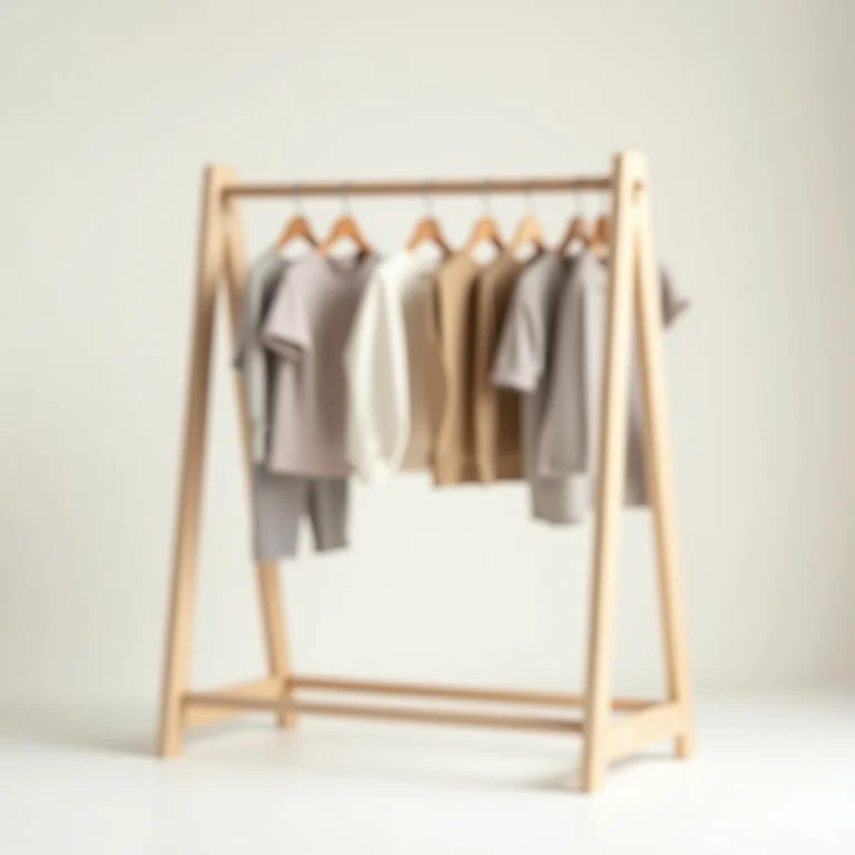 Cabideiro com altura ajustável para roupas infantis