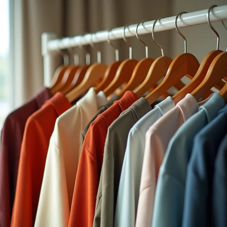 Cabides padronizados em closet organizado