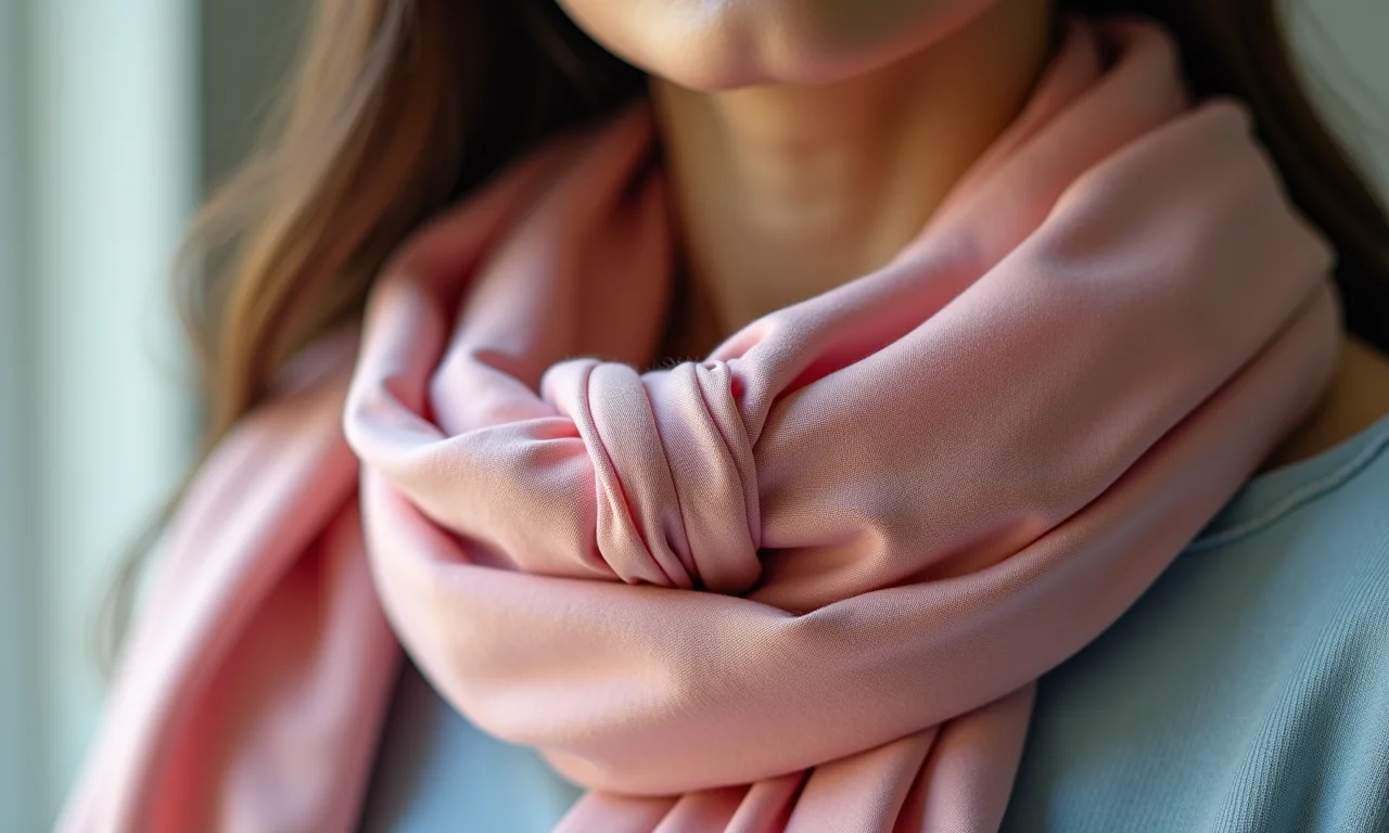 Cachecol com nozinho charmoso, um detalhe sutil.