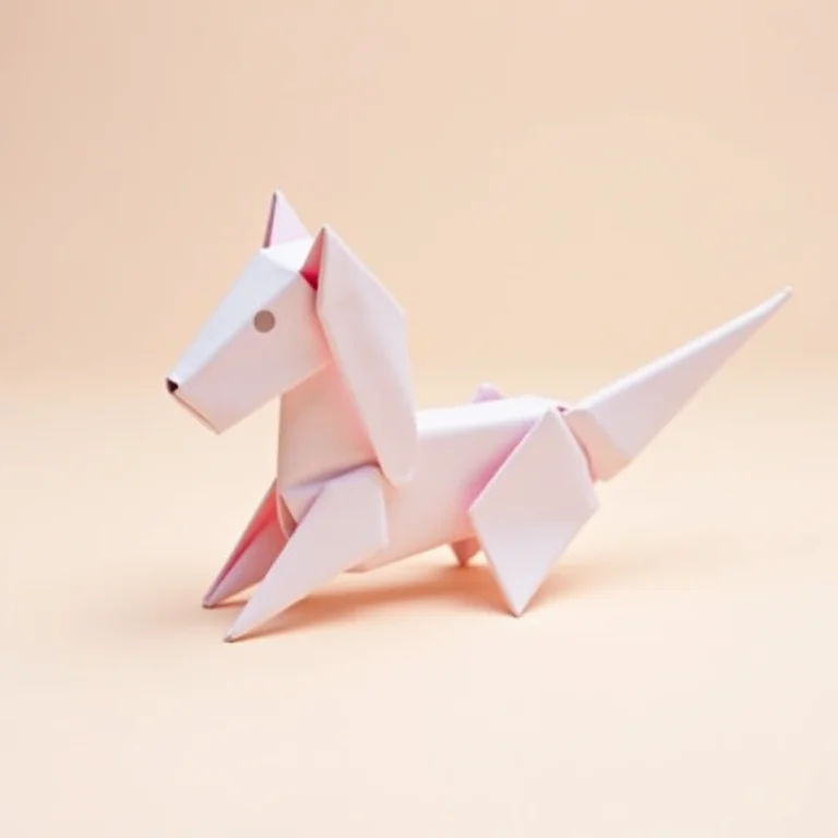 Cachorrinho de origami detalhado