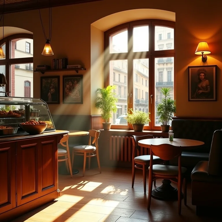 Café europeu aconchegante