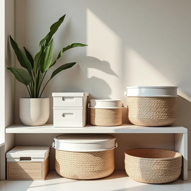 Caixas organizadoras e cestos para closet