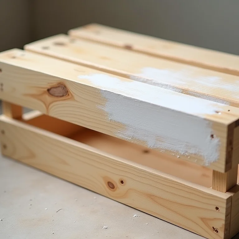 Caixote de feira sem primer antes da pintura.