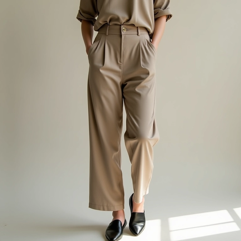 Calça de alfaiataria de viscose com bom caimento e elegância.