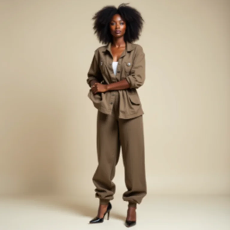 Calça slouchy com salto alto