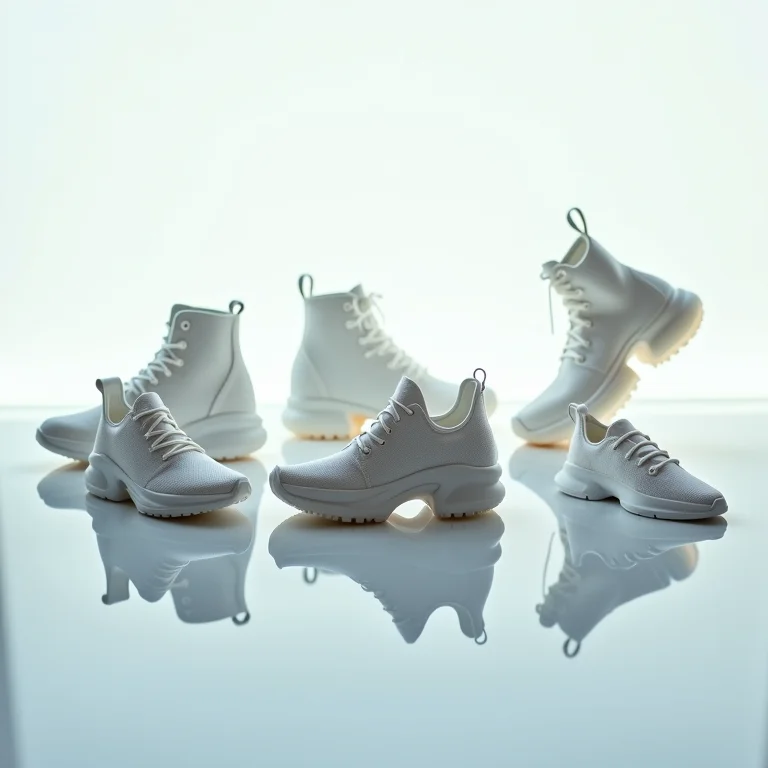 Calçados impressos em 3D com designs futuristas