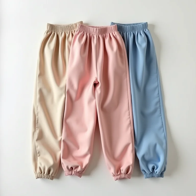 Calças slouchy dobradas em diferentes cores