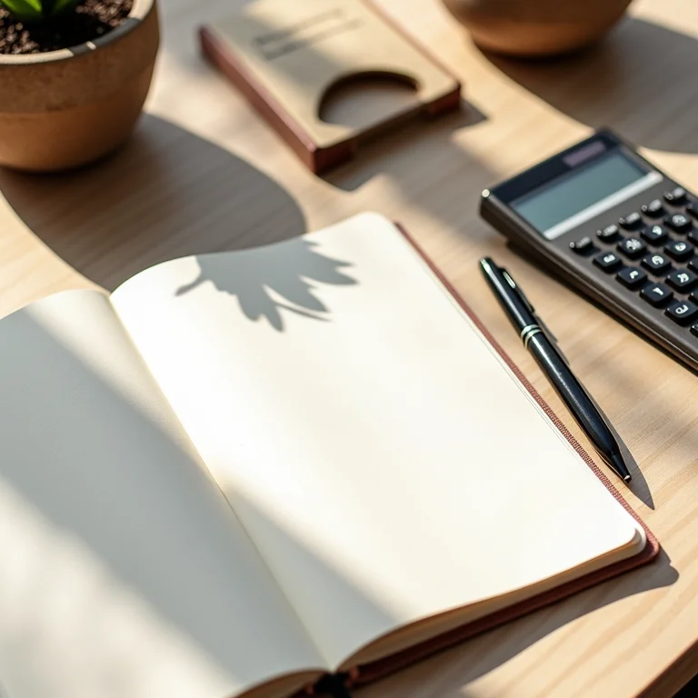 Cálculo de custos de artesanato em mesa minimalista