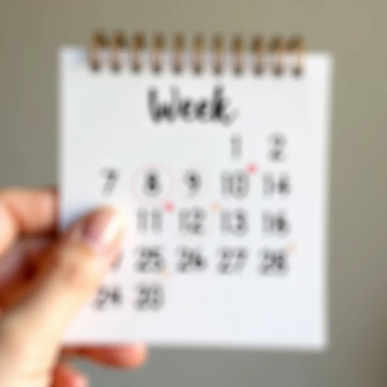 Calendário marcando a frequência ideal de limpeza de pincéis