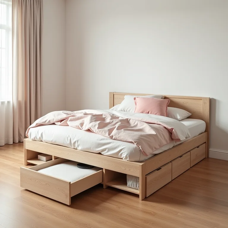 Cama infantil multifuncional com gavetas e nichos para otimizar espaço