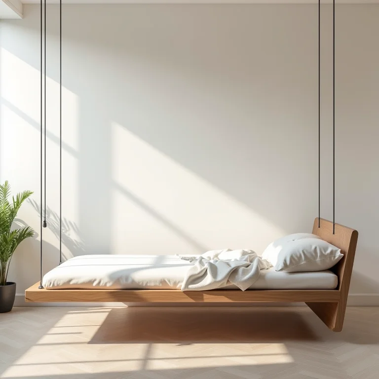 Cama suspensa da marca Y com design inovador