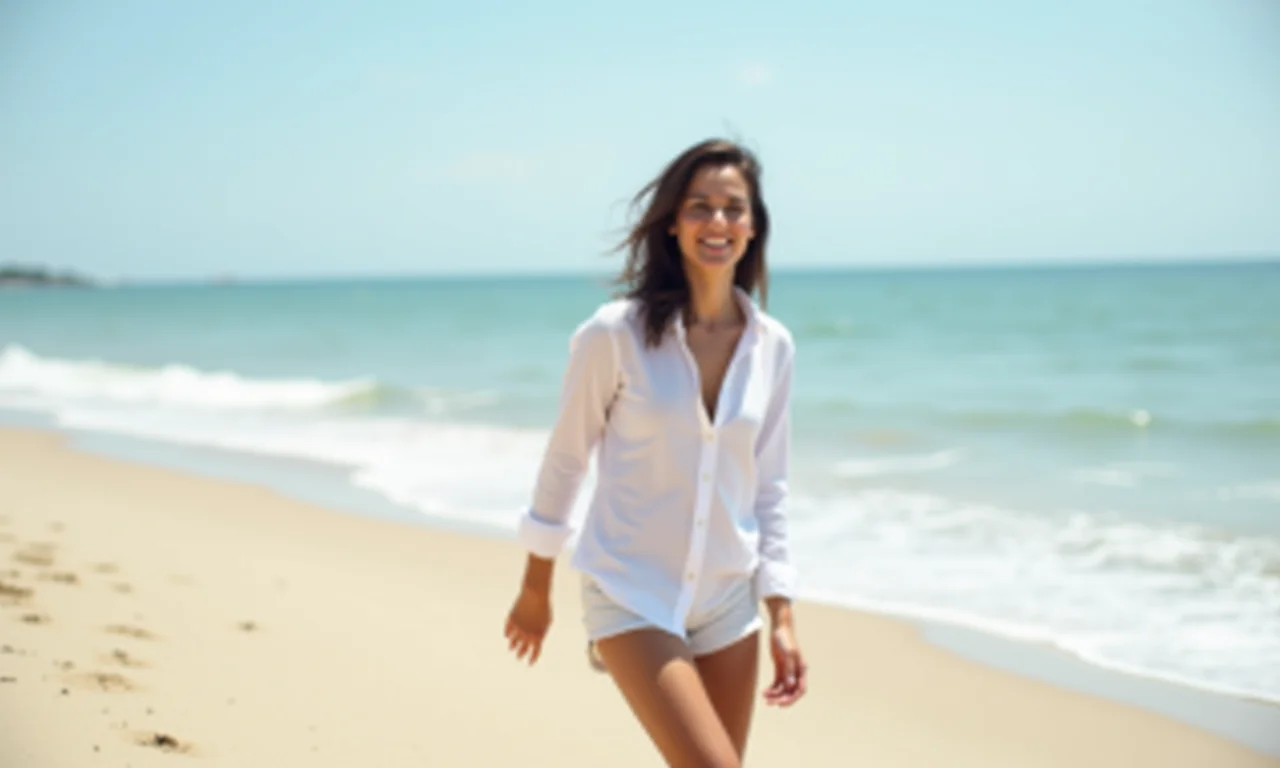 Camisa branca e shorts: frescor e estilo para os dias quentes.