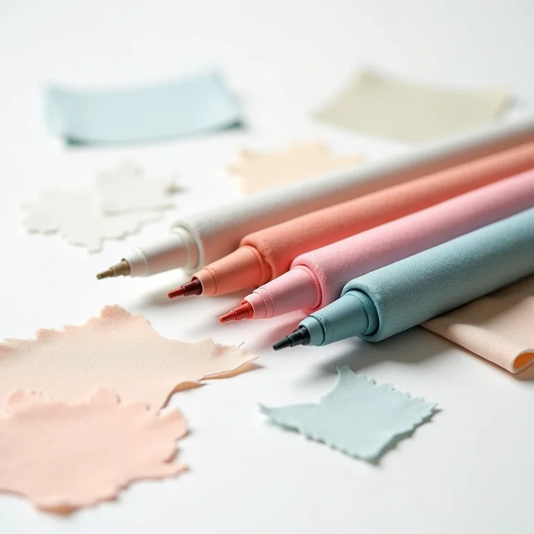 Canetas de tecido coloridas.