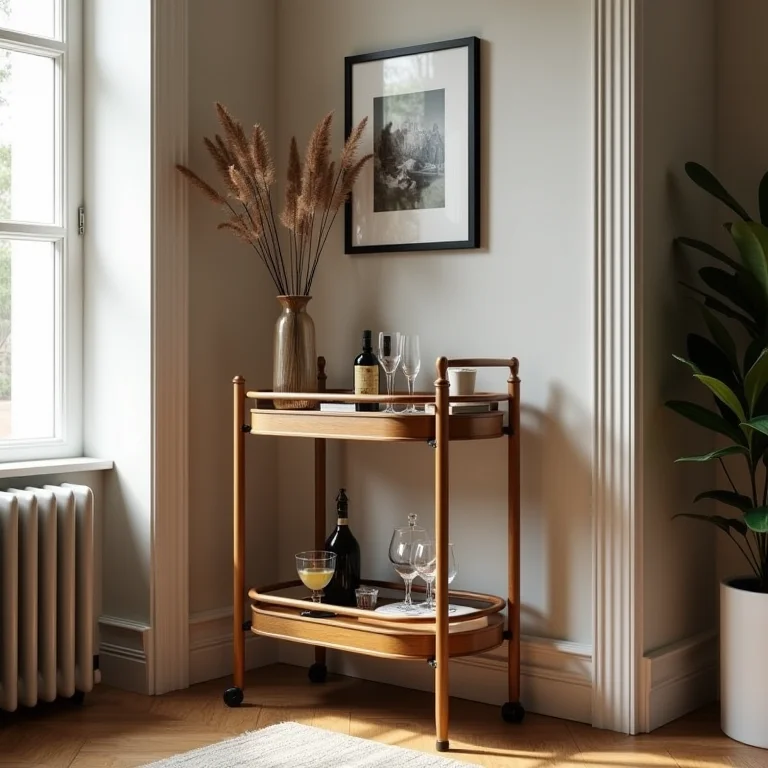 Cantinho do café ou bar na sala de jantar