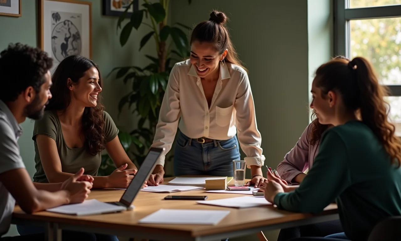 Capricorniana trabalhando em equipe em espaço colaborativo no Brasil.