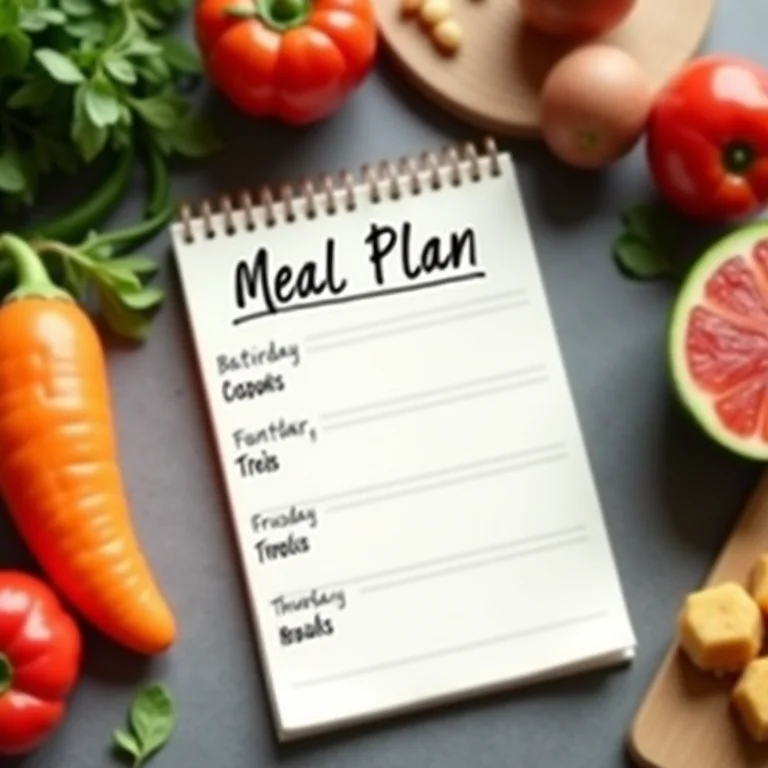 Cardápio semanal planejado com ingredientes frescos