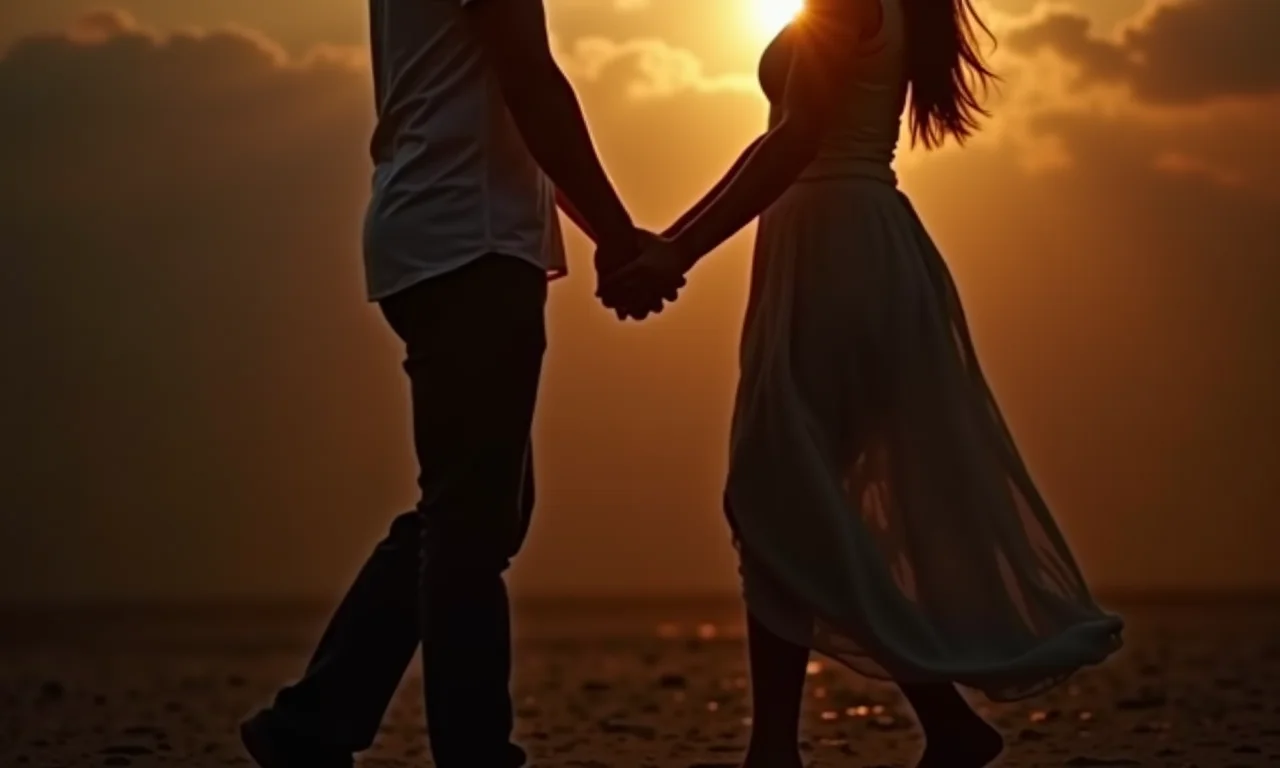 Casal de mãos dadas dançando, fortalecendo o relacionamento.