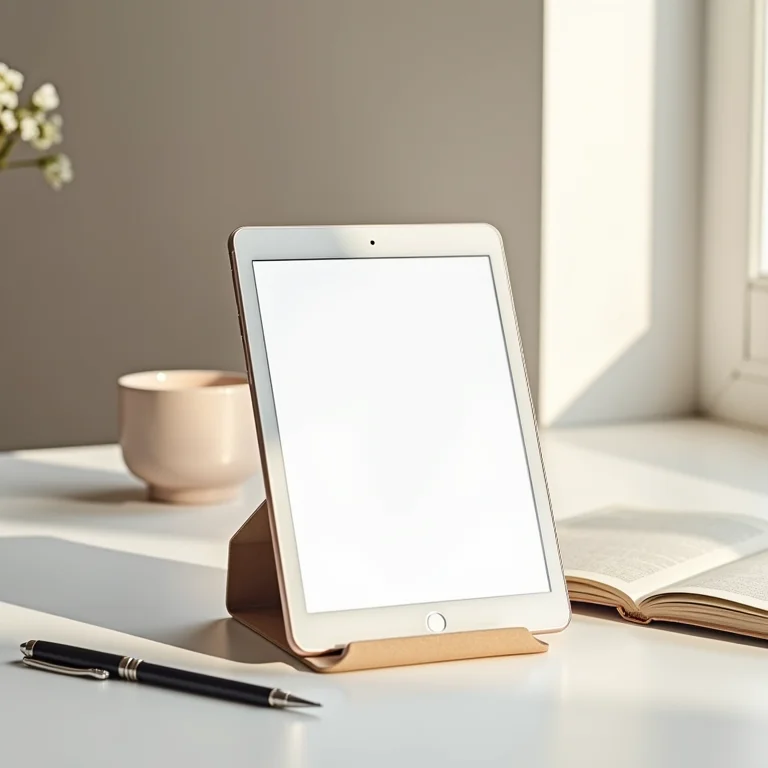 Catálogo de produtos artesanais exibido em um tablet