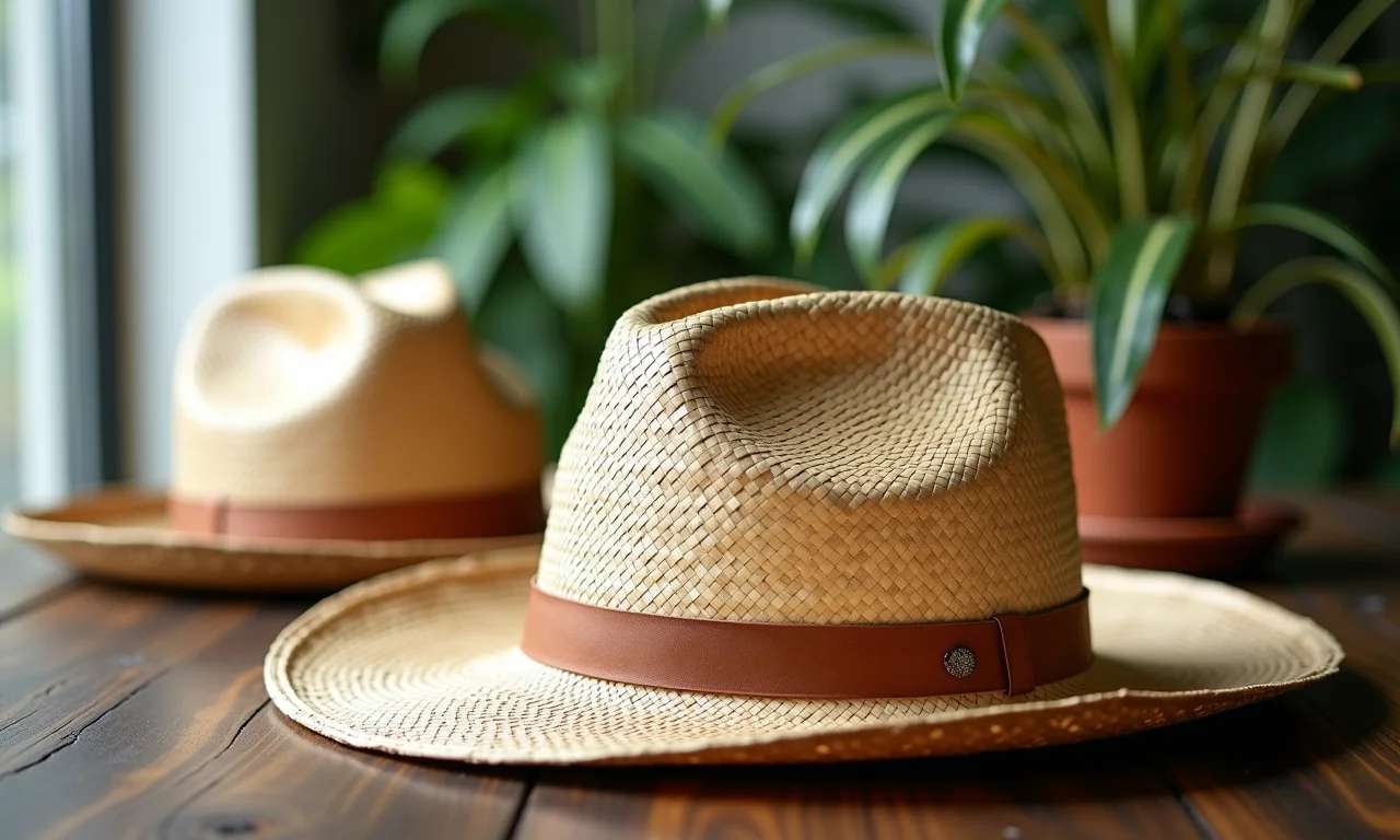 Chapéus de palha como decoração rústica e charmosa em festa junina.