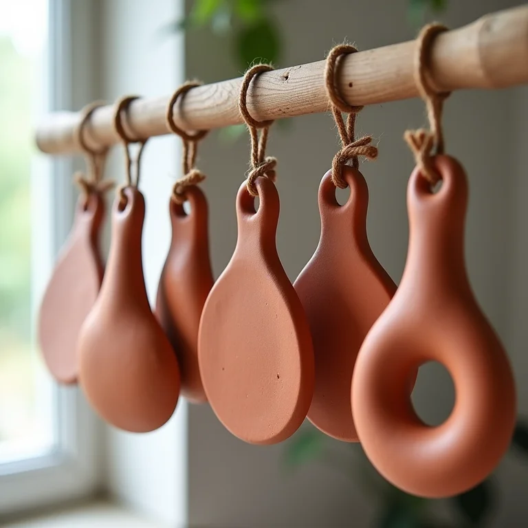 Chaveiros de biscuit secando em um rack