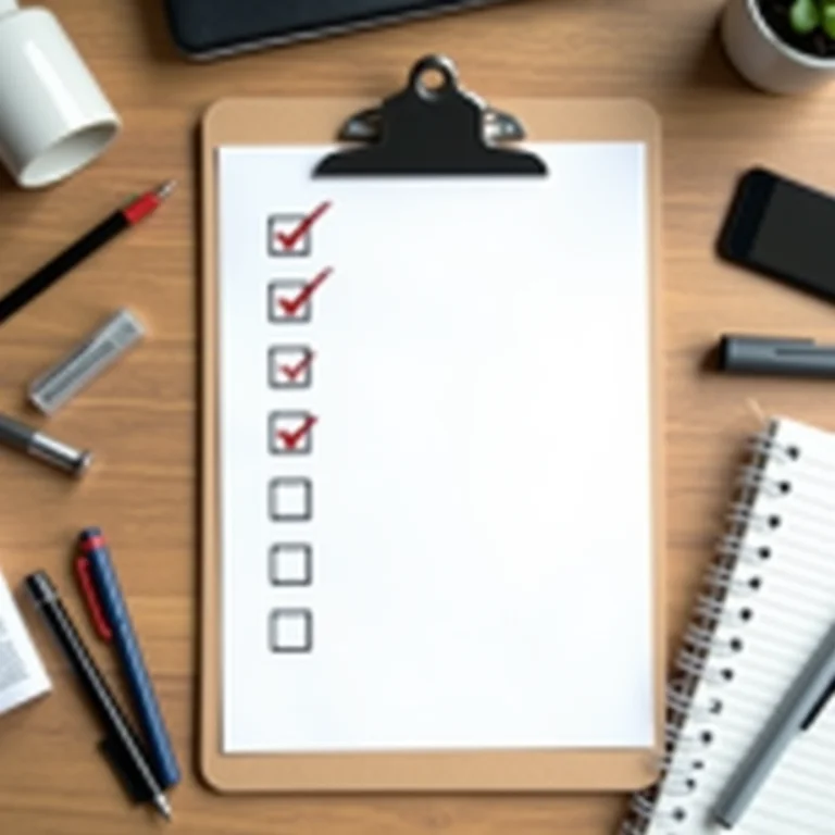 Checklist com itens essenciais para home office