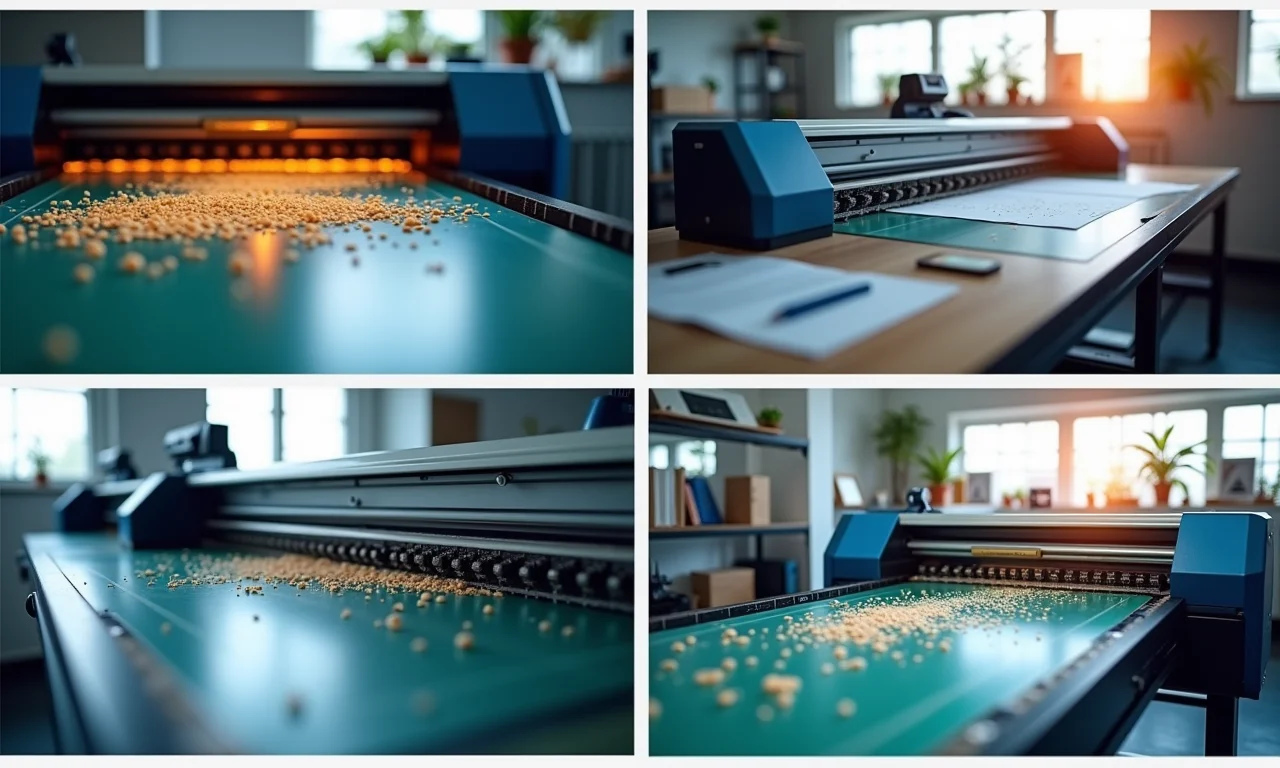 Colagem destacando as vantagens de usar máquinas de corte artesanais.