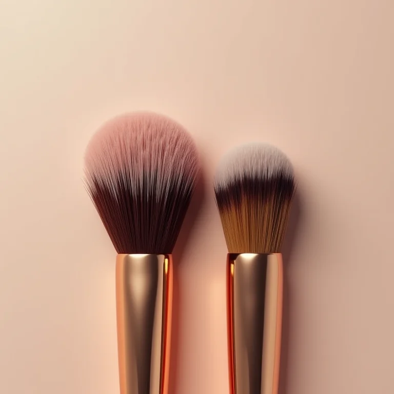 Comparativo entre cerdas sintéticas e naturais para pincéis de maquiagem.