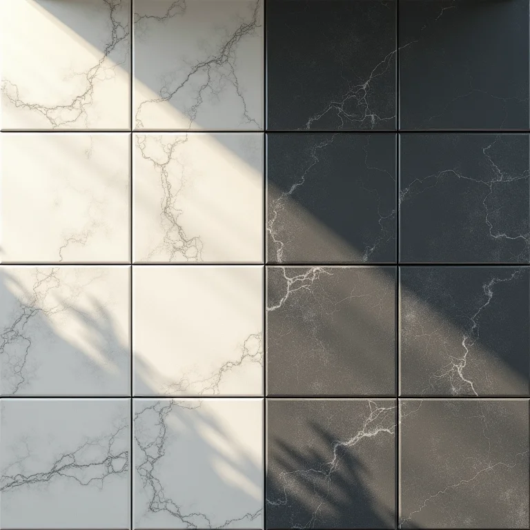 Comparativo entre rejunte claro e escuro em ladrilhos