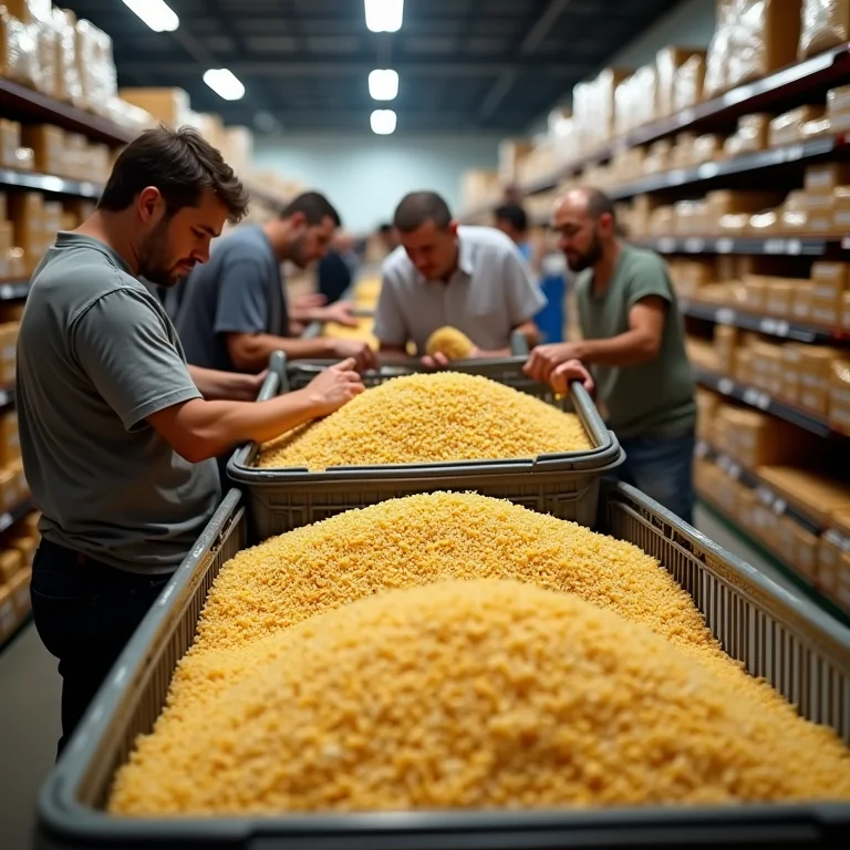 Compras em atacado de produtos básicos.