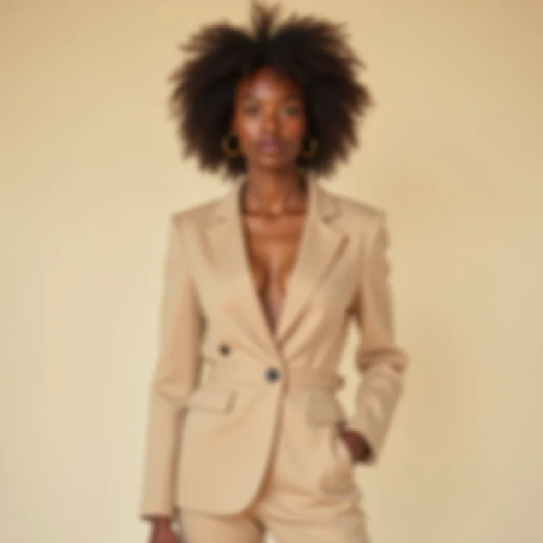 Conjunto monocromático bege para um look elegante e sem esforço