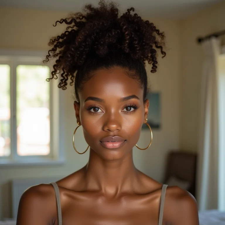 Coque abacaxi para cabelos cacheados