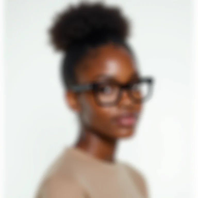 Coque alto elegante com óculos