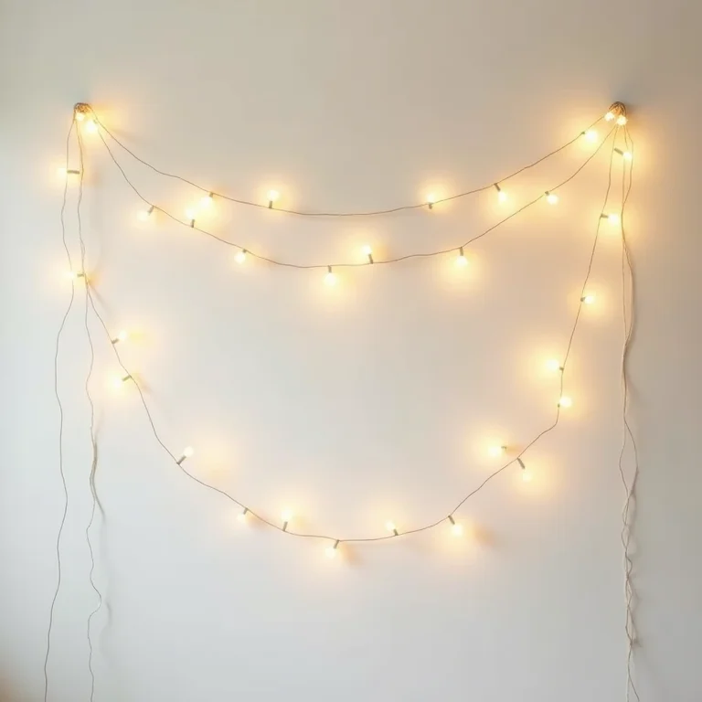 Cordão de luzes criando um ambiente aconchegante