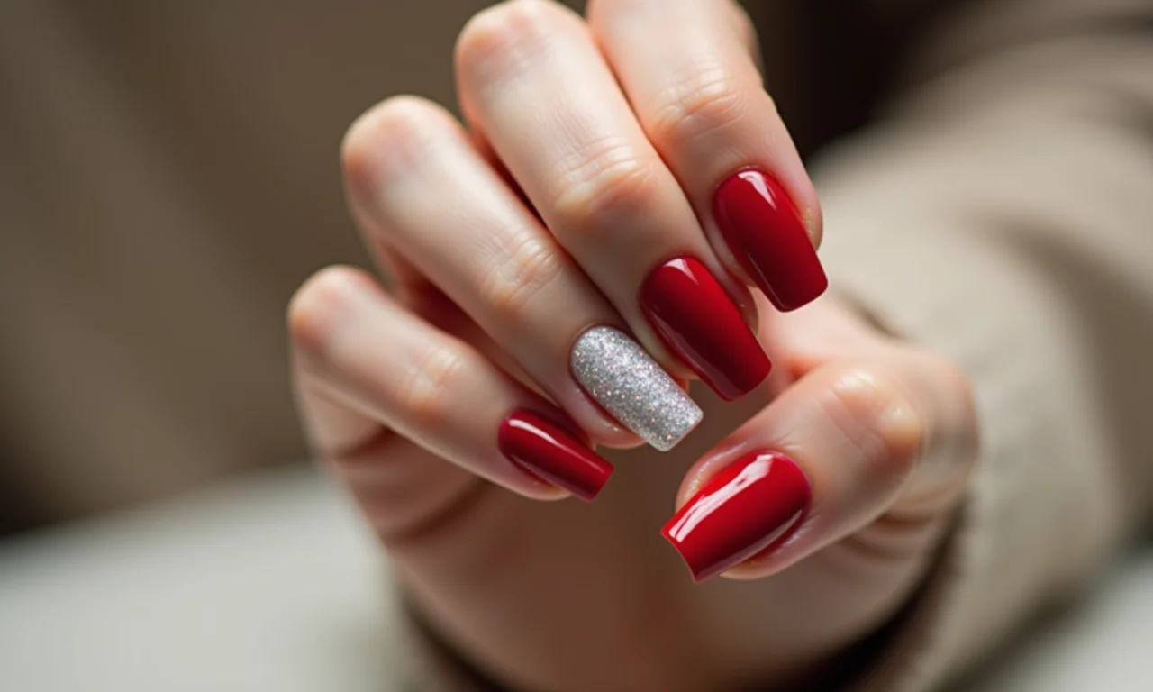 Cores natalinas nas unhas, uma combinação simples e elegante.