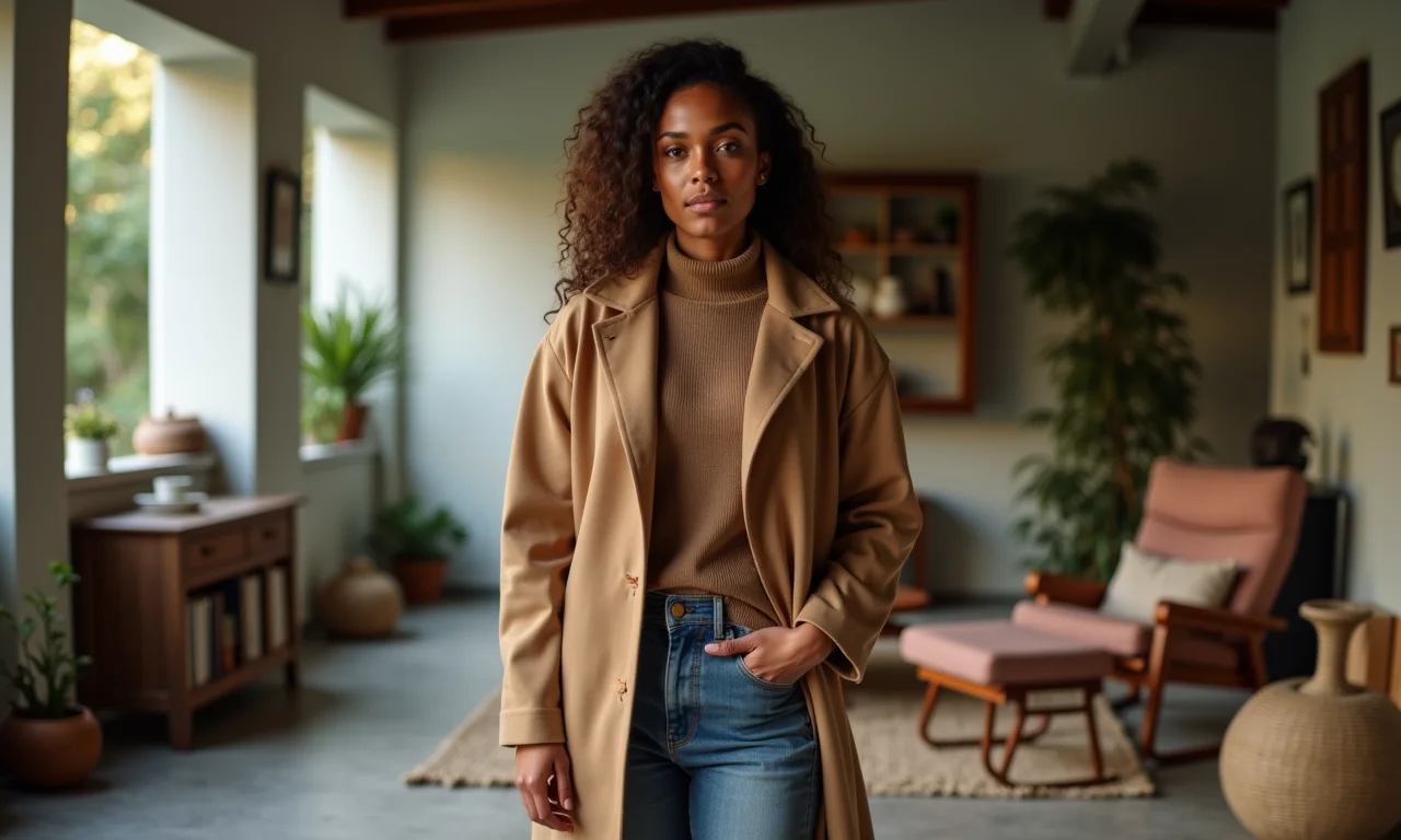 Coturno com casaco oversized: conforto e estilo para os dias frios.