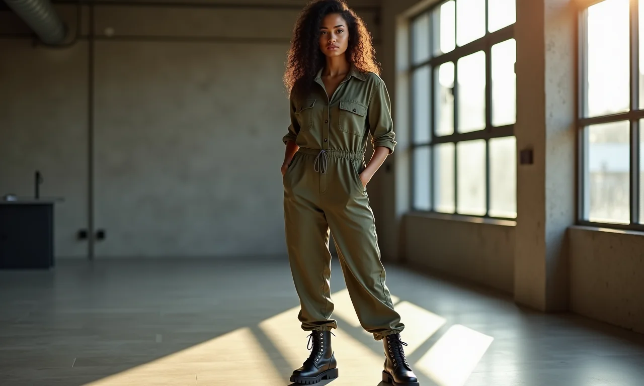 Coturno com macacão: praticidade e estilo em uma única peça.