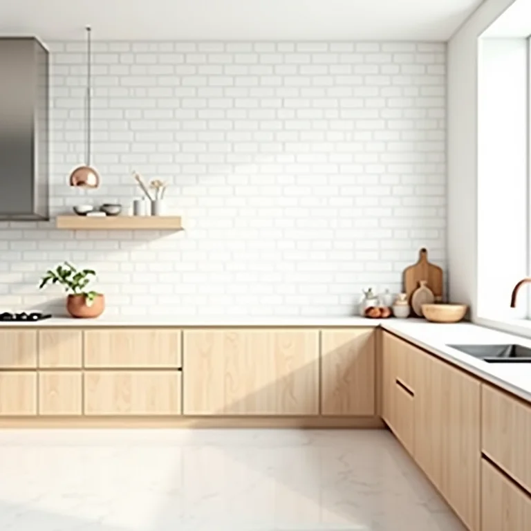 Cozinha com ladrilho branco clássico