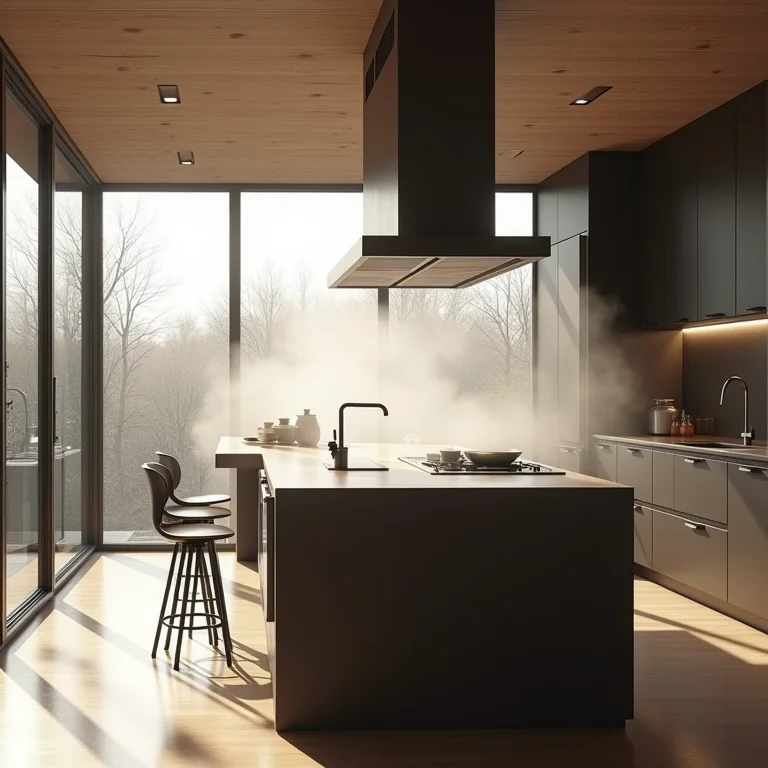 Cozinha com má ventilação, condensação e fumaça