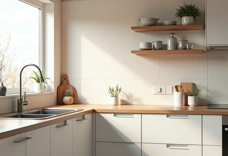 Cozinha renovada com papel contact