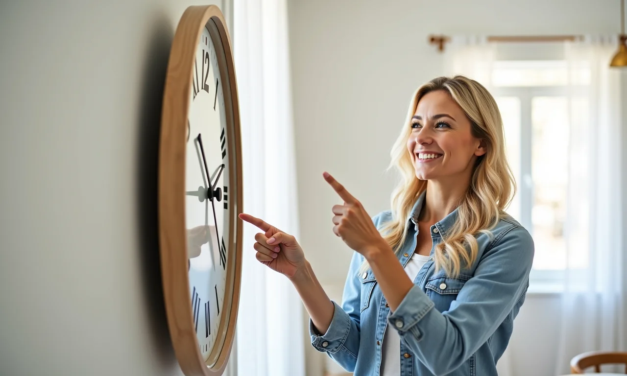 Decoradora recomendando relógio de parede como elemento de design.