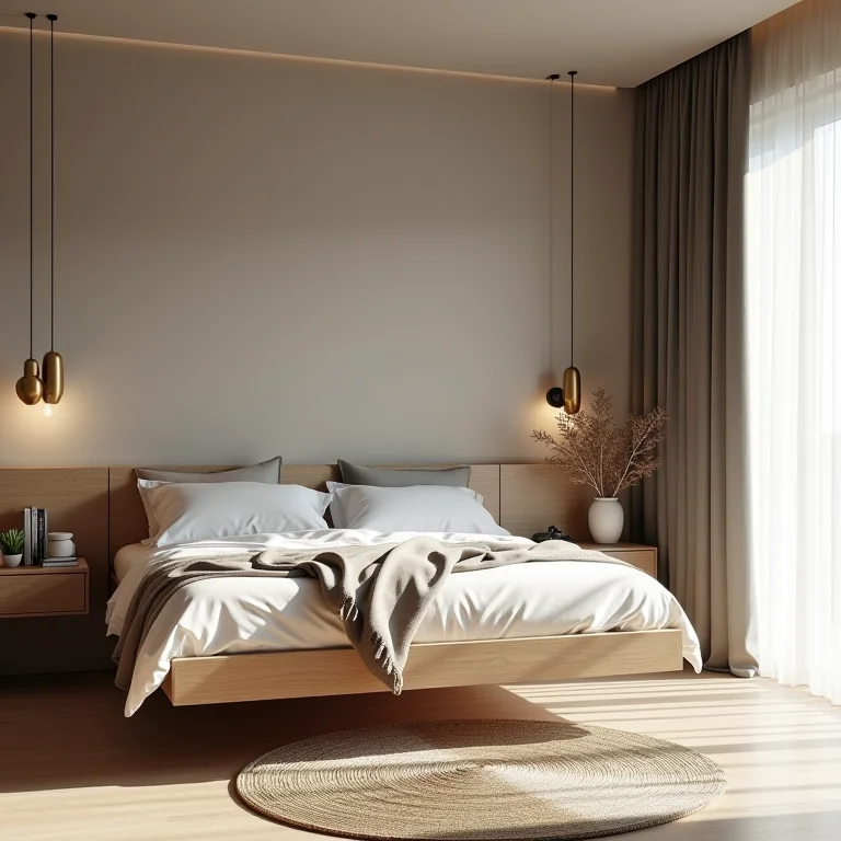 Design inovador e personalizado de cama suspensa em apartamento studio