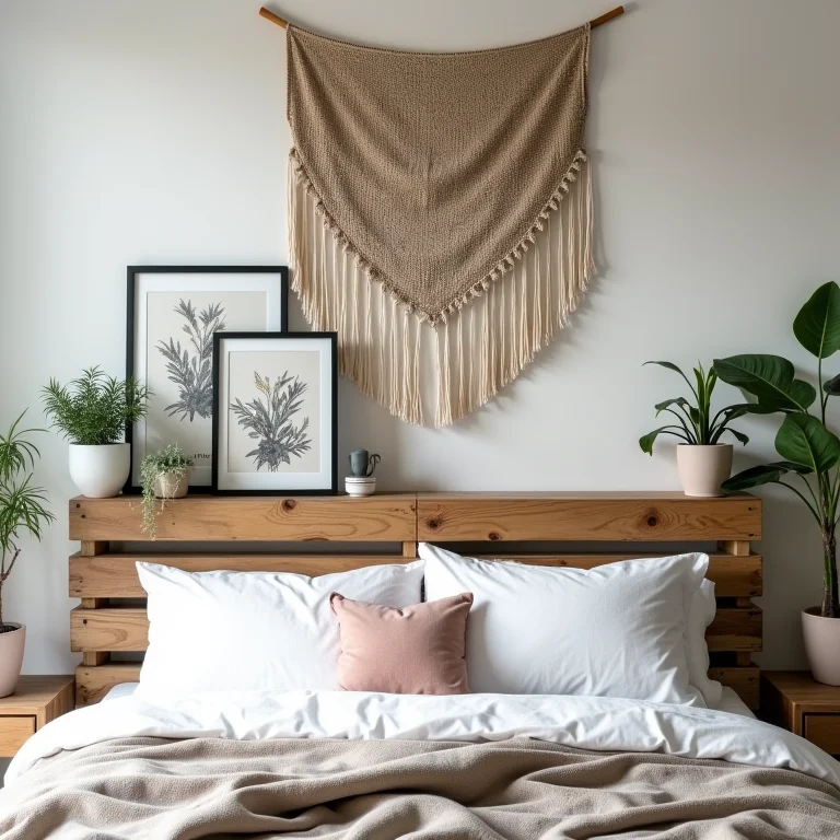 Detalhes decorativos em cabeceira de pallet